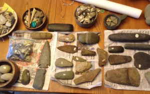 An array of native American artifacts found over the years in central Massachusetts that show the ingenuity and skill of native peoples.
